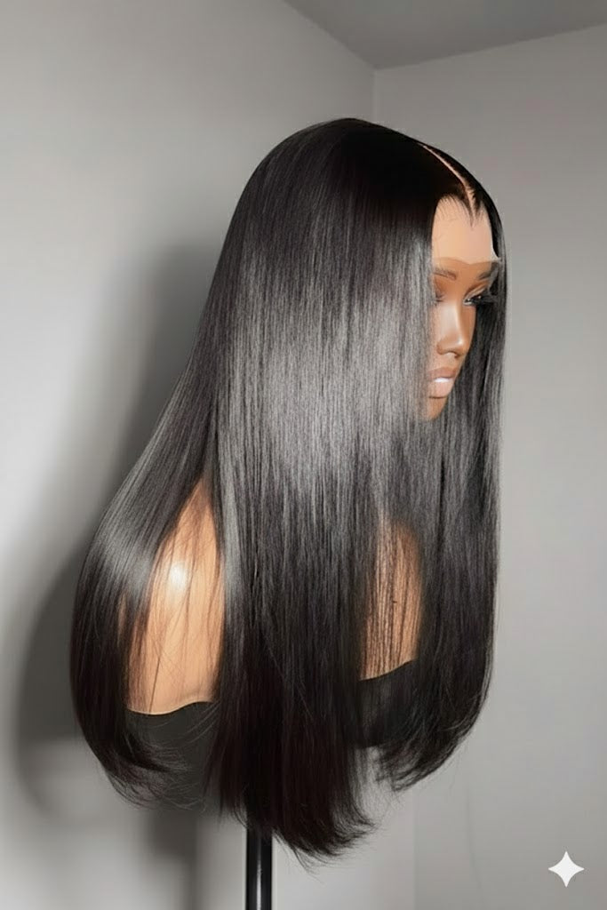Avari β Sleek Straight 5Γ5 HD Lace Closure Wig | Glueless, Pre-Plucked, Pre-Bleached Human Hair