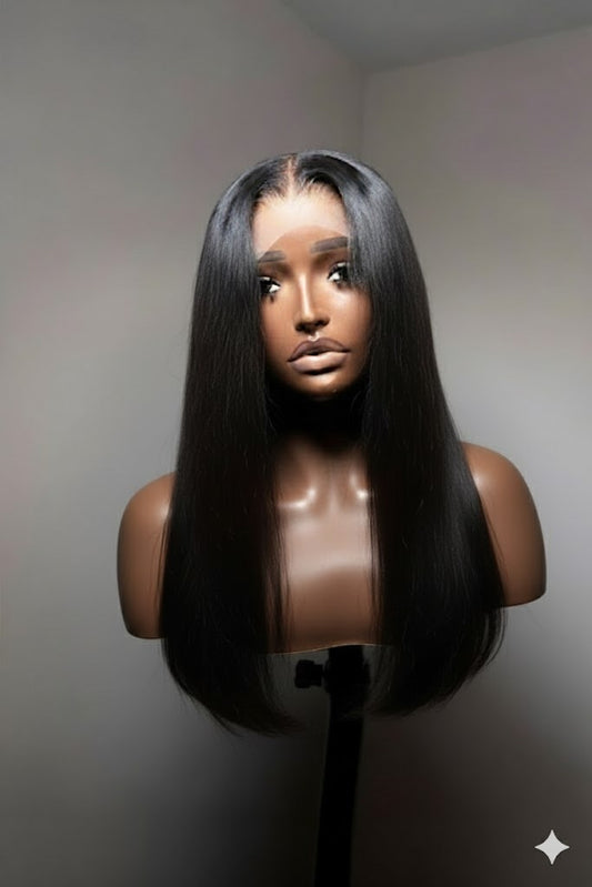 Avari – Sleek Straight 5×5 HD Lace Closure Wig | Glueless, Pre-Plucked, Pre-Bleached Human Hair